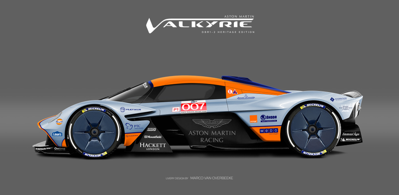 Illustration for article titled The Aston Martin Valkyrie Looks Especially Good In Classic Racing Liveries